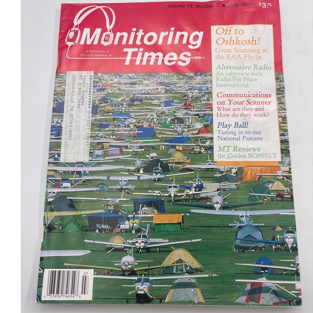 Monitoring Times July‎ 1993 Radio Scanner Magazine EAA Fly-In Oshkosh Vintage